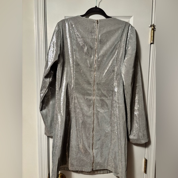 QUEEN OF SPARKLES Silver Mini Dress with Colorful Bows size XL - Picture 9 of 10